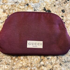 Gucci Beauty Burgundy Cosmetic Pouch